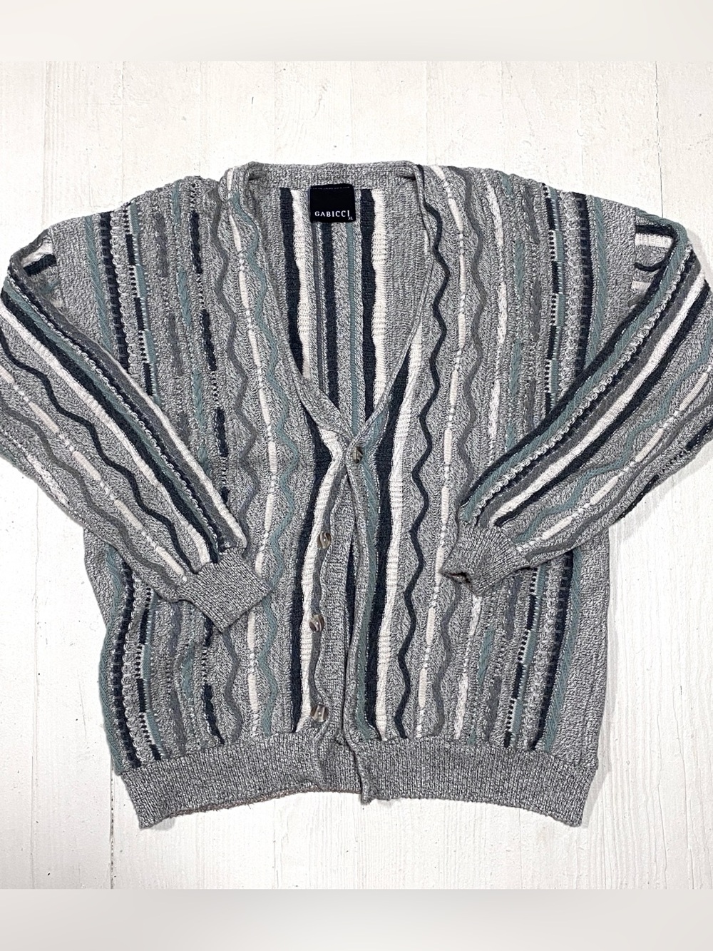 Men’s GABICCI Vintage COOGI-Style Cardigan - XL
